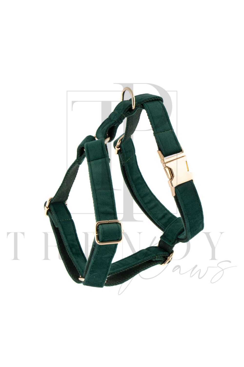 Green velvet soft dog harnesses harness