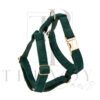 Green velvet soft dog harnesses harness