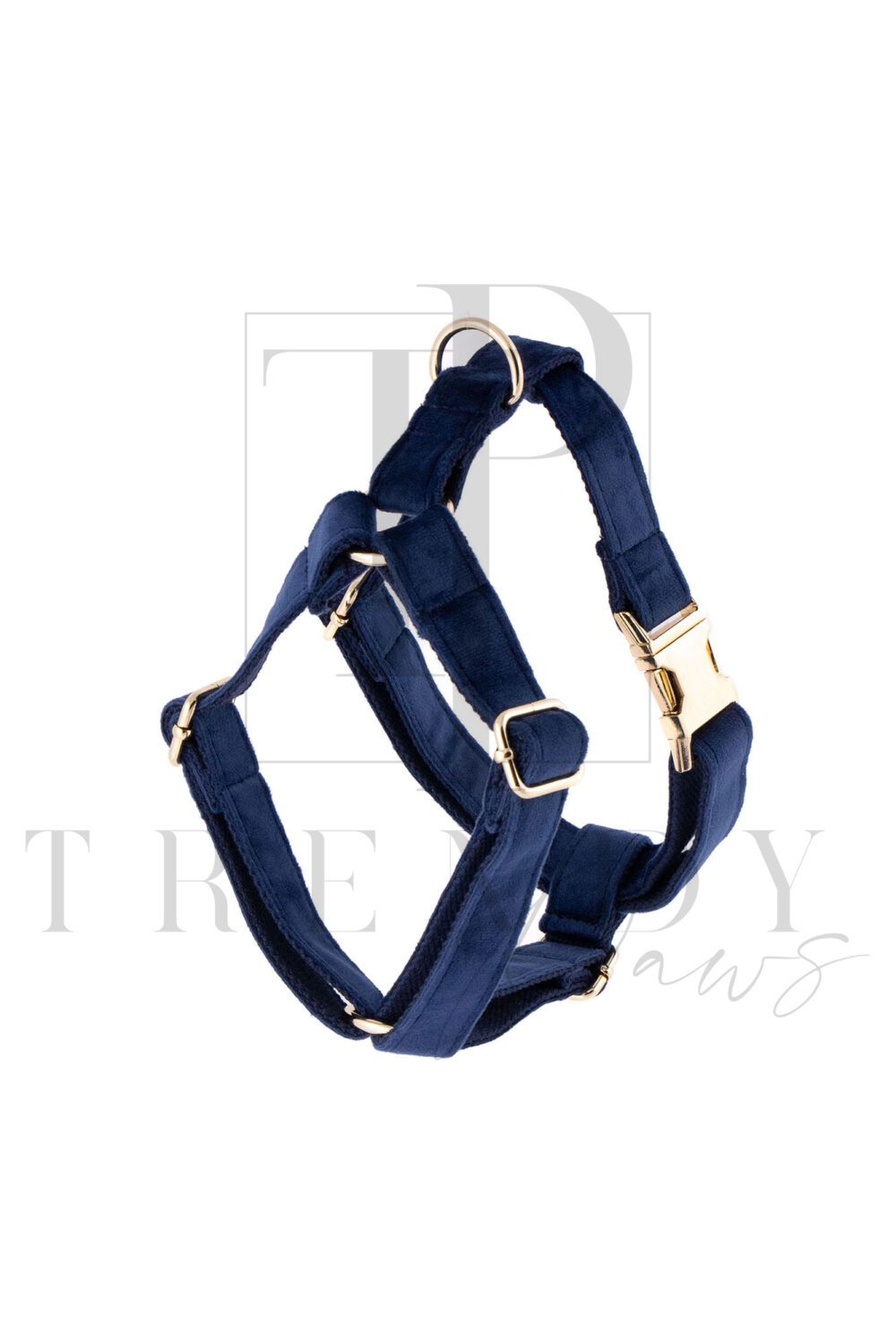 Blue velvet soft dog harnesses harness