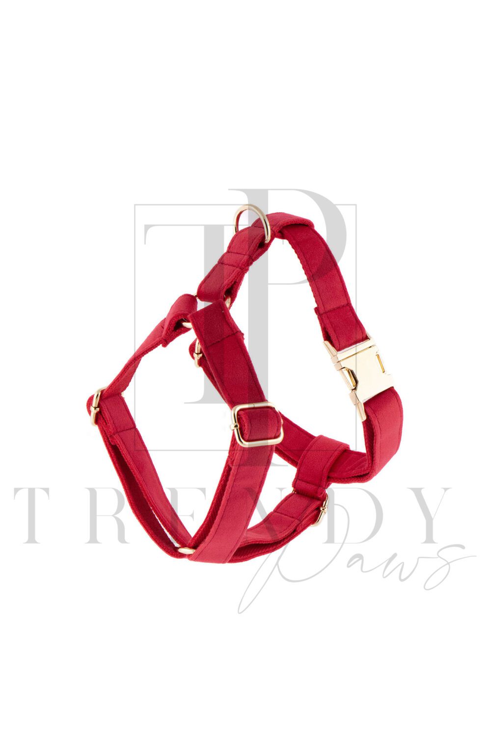 Red velvet soft dog harnesses harness.