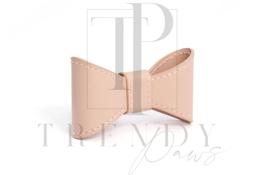 pink Pu leather dogs bow ties